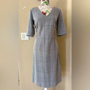 Banana Republic Gray Sheath Dress V-Neck Midi